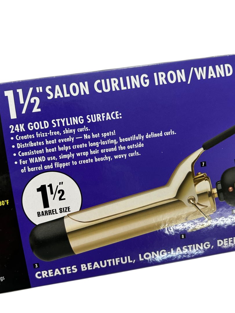Hot Tools Professional Hair Curling Iron 1 1/2" 1102 Spring Gold Styling Beauty New