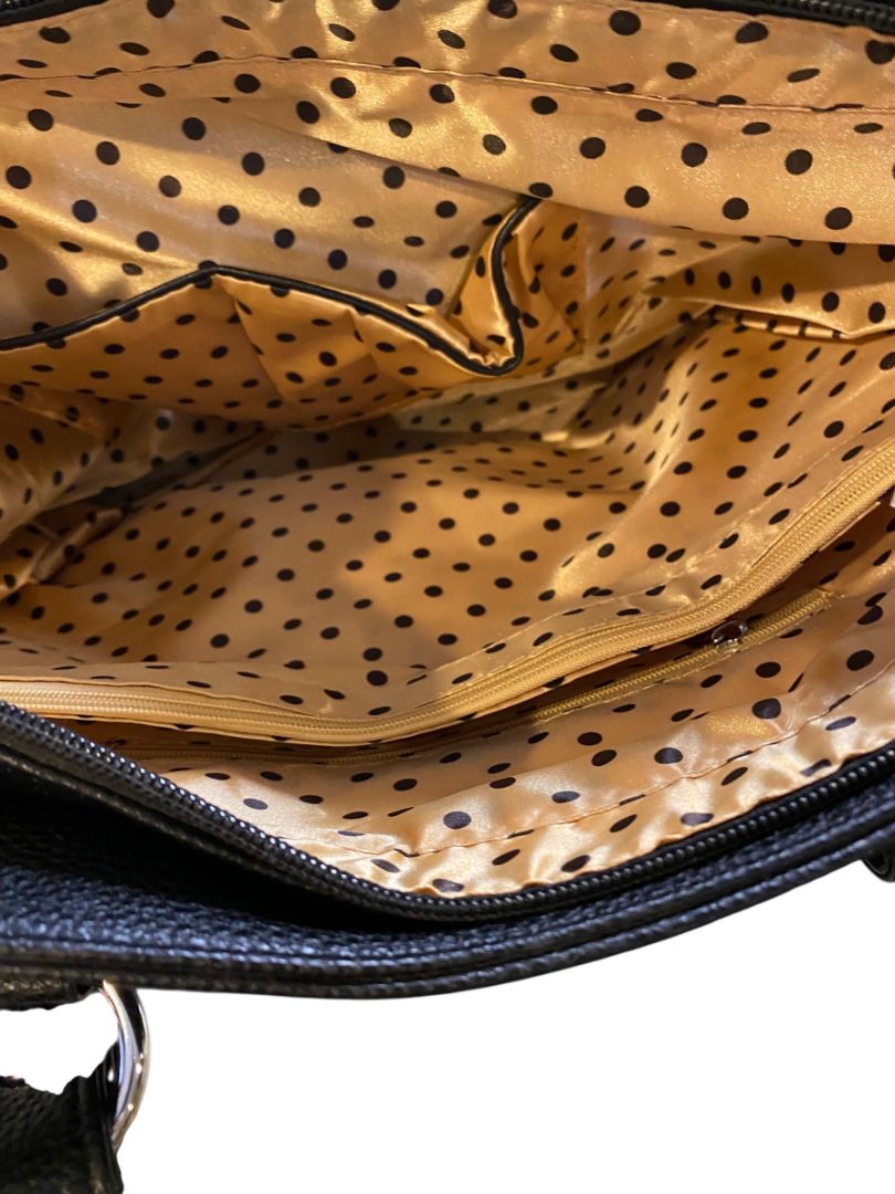 New Black Handbag Tote Rhinestone Bling Detachable Shoulder Strap