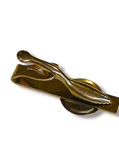 Vintage American Legion Tie Clip Bar Silvertone and Goldtone 1.5"