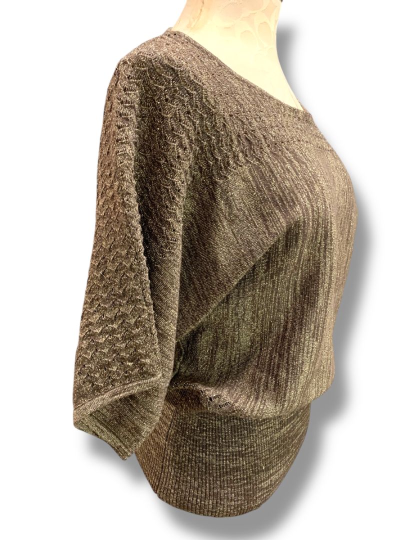 Size Medium United States Sweaters Metallic Womens Sparkle Banded Waist