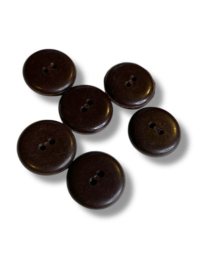 Set of 6 Midcentury Black Plastic Buttons  Sunburst Craft Sew .9" Diameter