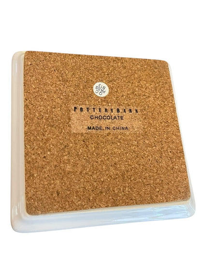 Set of 6 Chocolate Deespaul-Havez Pottery Barn Coasters Dessert Plates 4.5"