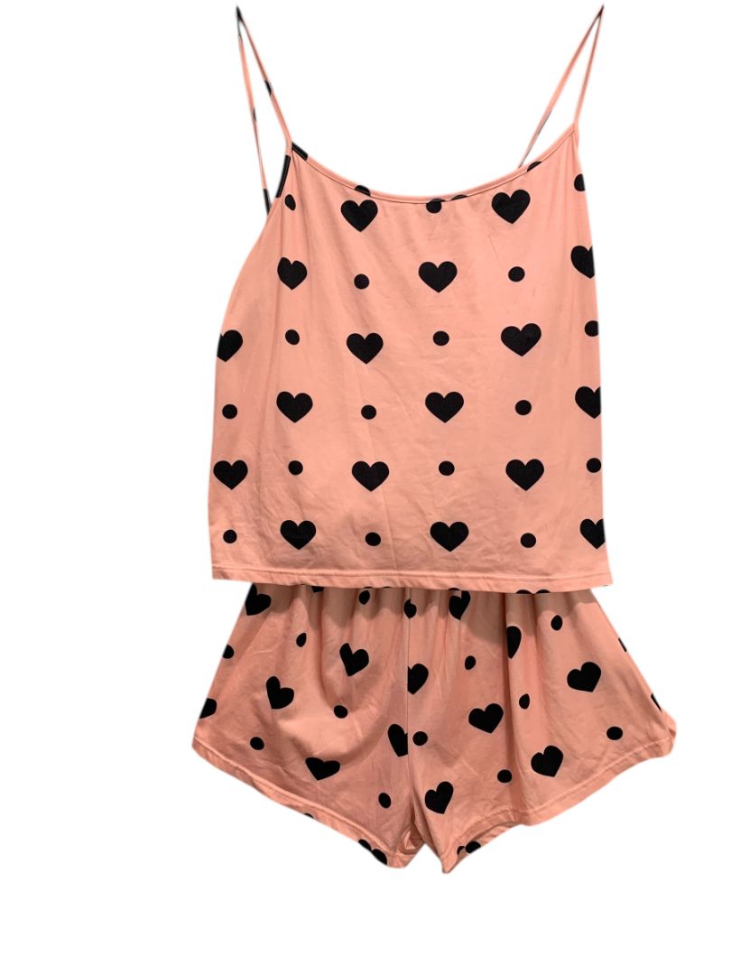 Size 4X Womens Soft Pajama Set Shorts Tank Pink Hearts