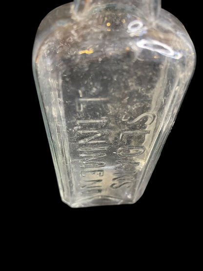 Lot of 4 Vintage Clear Glass Bottles Sloans Linament Hinds Honey