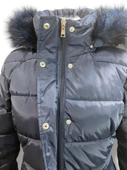 Small Tommy Hilfiger Womens Navy Blue Puffer Coat Removable Hood
