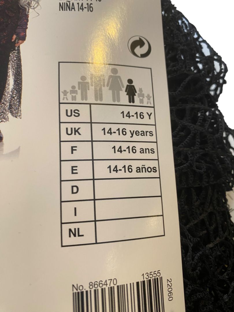 Size XL (14/16) Killer Cockroach Costume Girls Dress Overdress Glovelettes Veil