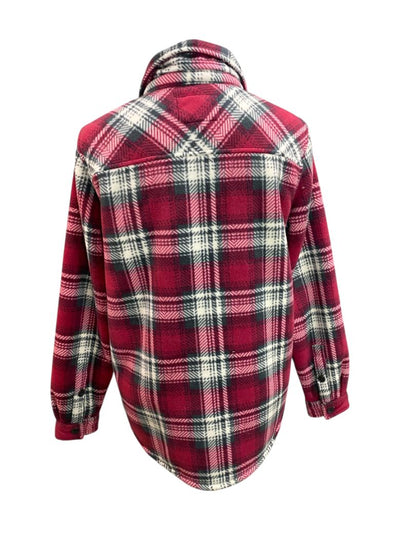 Size Medium Soho Threads Womens Sherpa Lined Fleece Shacket Red Plaid