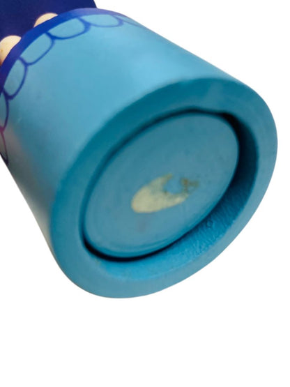 Wooden Push Puppet Collapsing Toy Ballerina Blue 4.75"