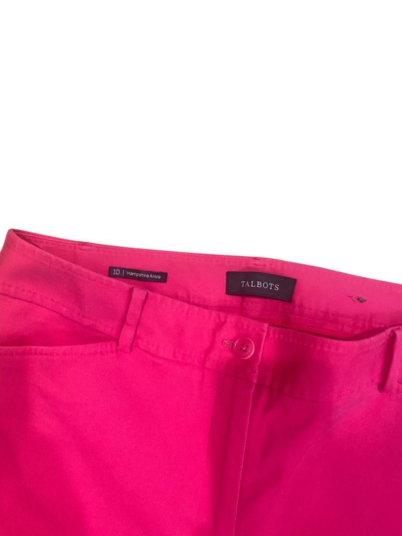 Size 10 Talbots Hampshire Ankle Womens Hot Pink Chino Pants