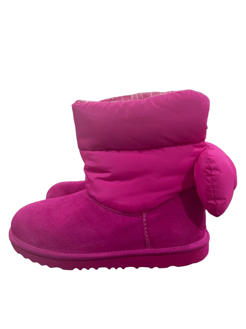 5 UGG Girls Pink Bailey Bow Puff Maxi Wavelength Boots New