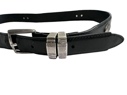 40 Black Leather PGA Tour Silvertone Medalion Men's Belt AML3000