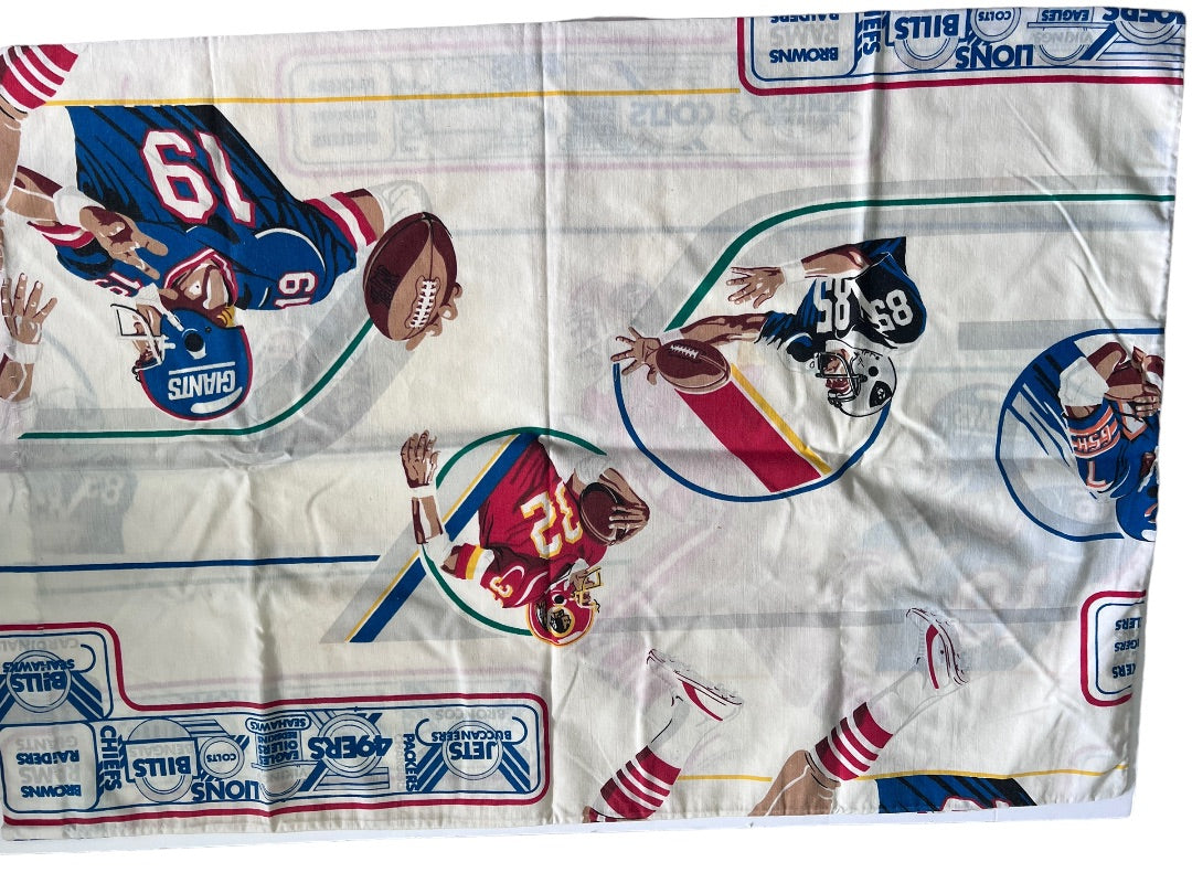 Vintage NFL Pillowcase Football Handmade with Vintage Fabric