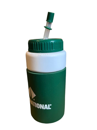 IH International Harvester Green Koozie Covered Insulated Plastic Water Bottle Straw