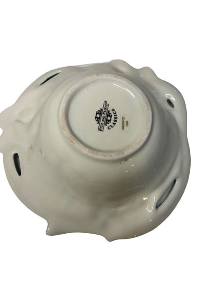 Fitz and Floyd Classic Venezia Flora Candy Mint Nut Bowl 7" Diameter