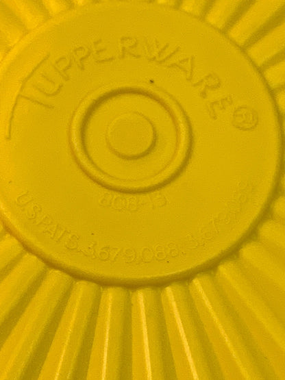 Vintage Tupperware Yellow Canister 807-2 Starburst Lid 808-13 7.5"h x 6.5"d