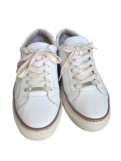 Size 9 JSlides Women's LUCKI Lace-up Round toe Platform Sneaker White Leather