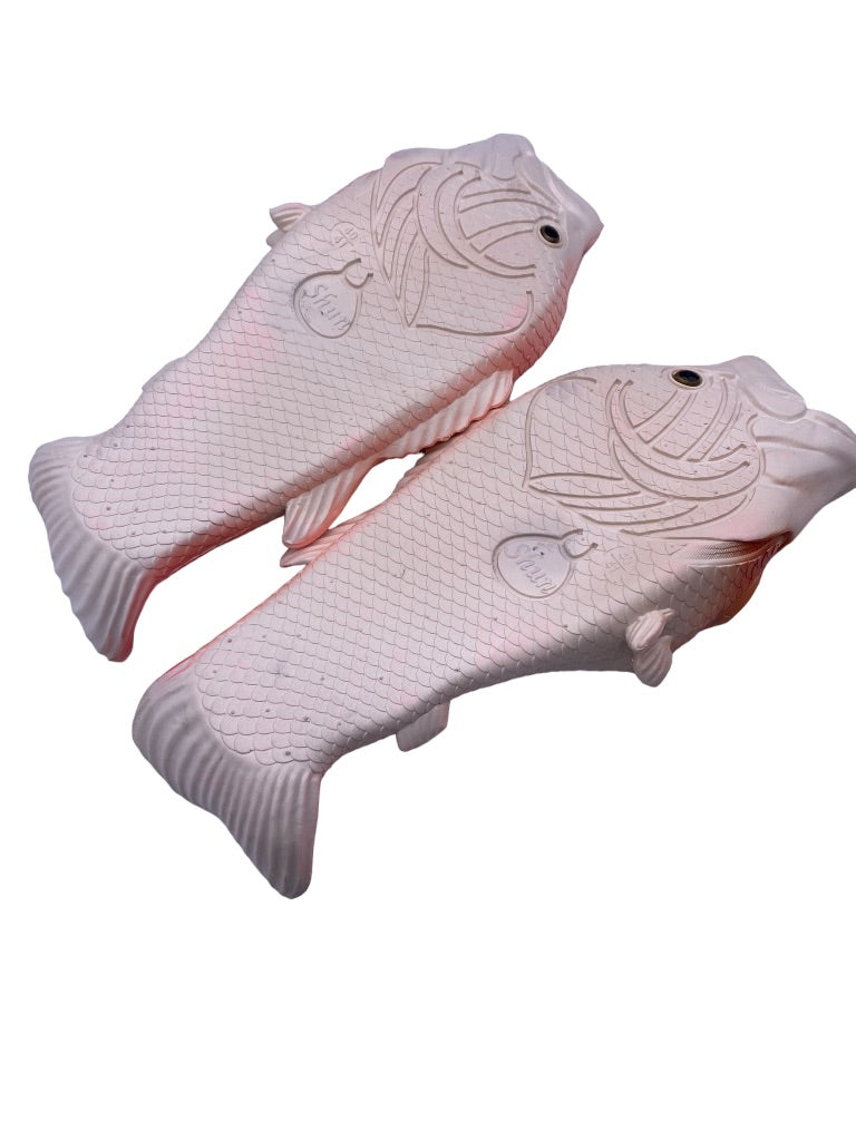 Size 7/8 (40/41) Shun Fish Novelty Sandal Slides Fishing Pink Women's