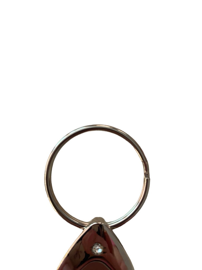 Silvertone Personalized Keychain Key Ring "Lisa" Droplet Shape 3"