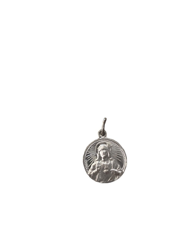 Double Sided Silvertone Charm Nassa Rosario Da Fatima 1977 .6" Diameter Catholic Medal