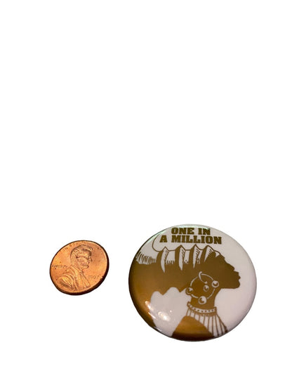 Vintage 1990s Pinback Button One in a Million Woman March 1.5" Diameter