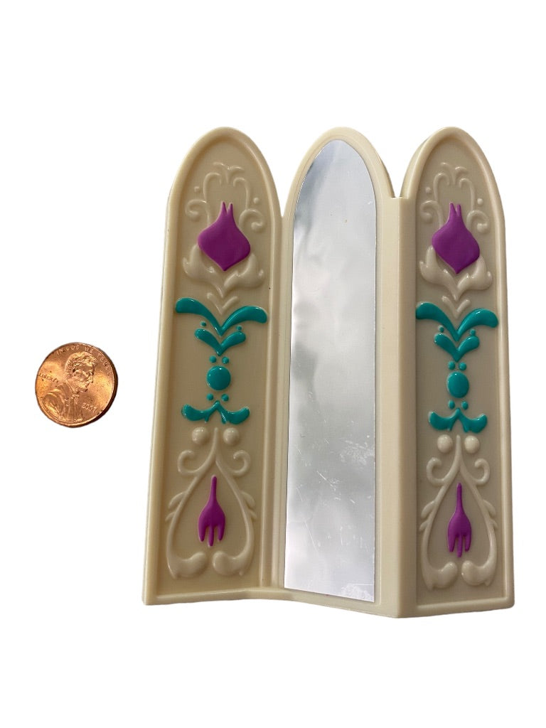 Disney Elsa Playset Frozen Wardobe Privacy Screen Mirror Plastic Room Divider 4"h