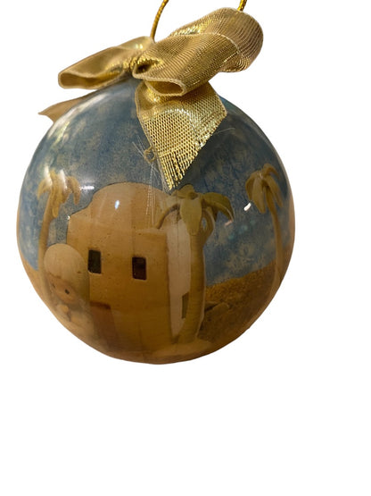 Enesco Vintage 1991 Christmas Plastic Ornament Precious Moments Nativity Scene Ball