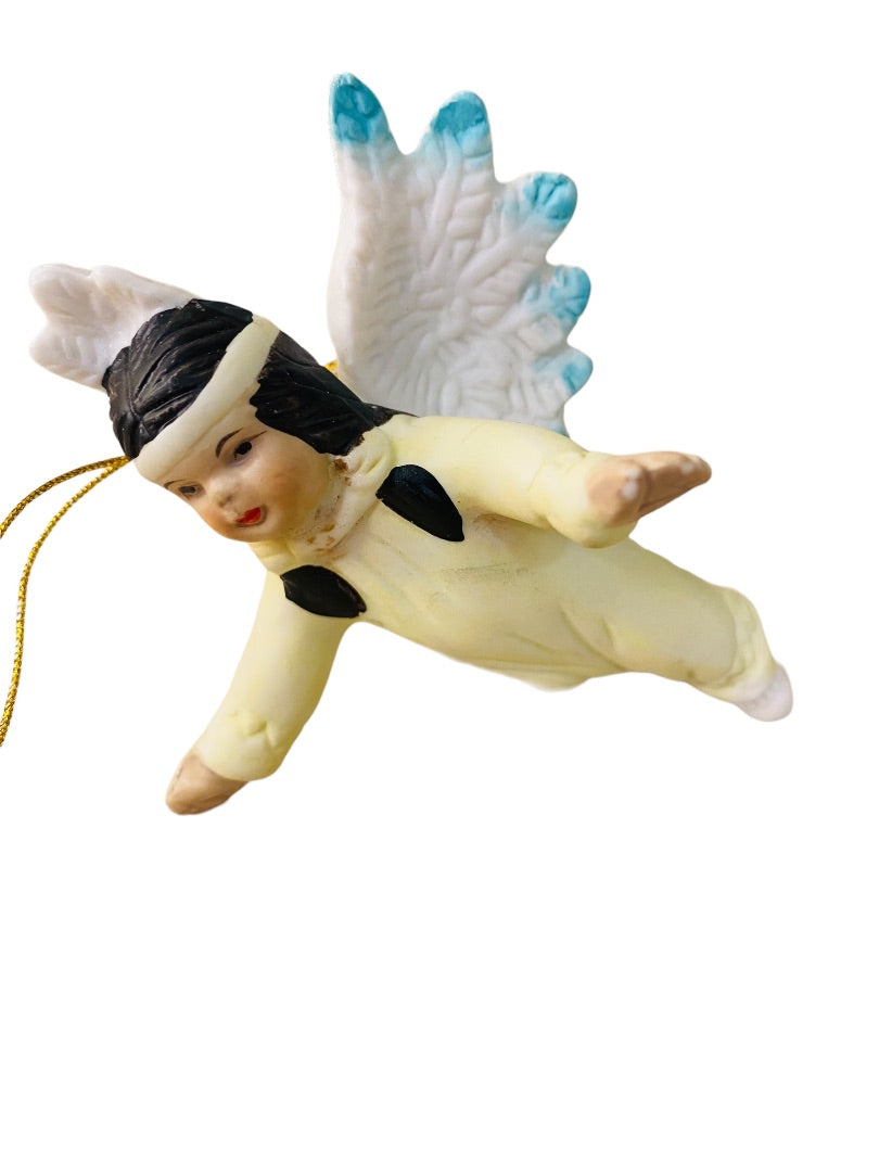 House of Lloyd Native American Angel Porcelain Ornament Holiday Christmas 4" Around the World Collection