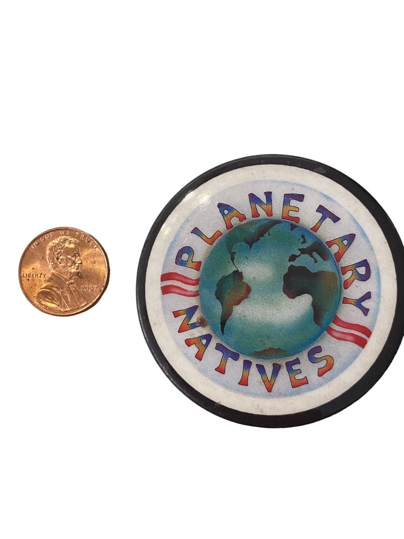 Pinback Button Planetary Natives 2.2" Diameter Earth Graphic Collectible