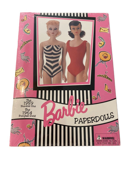 1997 Barbie Mattel for Avon Paper Doll Book 1959 Number One and The 1964 Ponytail Swirl