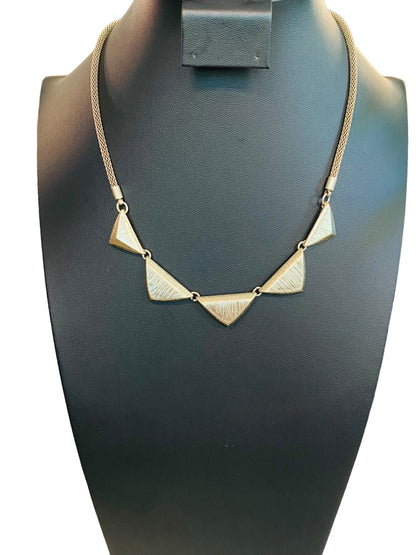 Goldtone Triangle Necklace 17"-20" Lays Flat Lobster Clasp