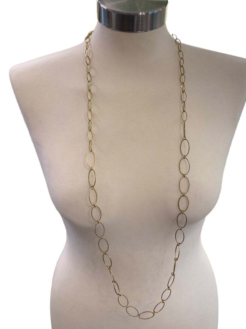 Goldtone Signed Alfani Link Necklace Lightweight Lobster Clasp 44"L