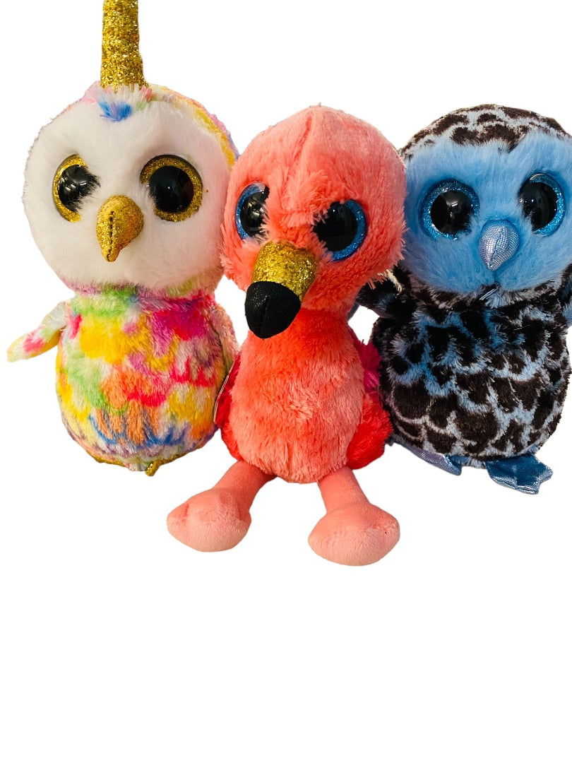 Ty Beanie Boos Stuffled Plush Gilda Flamingo Yago Owl Enchanted Unicorn Owl