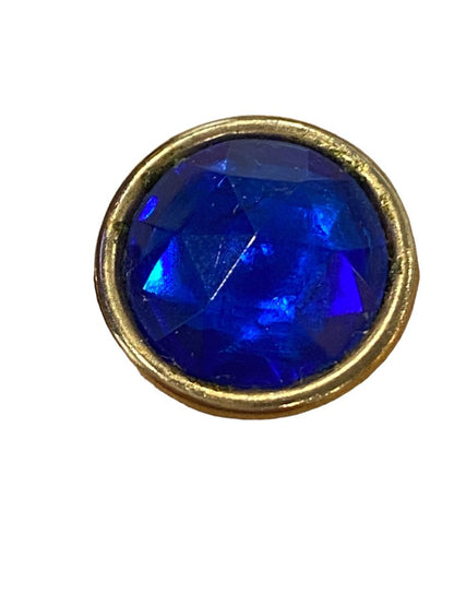 Royal Blue Faceted Goldtone Stud Pierced Earrings