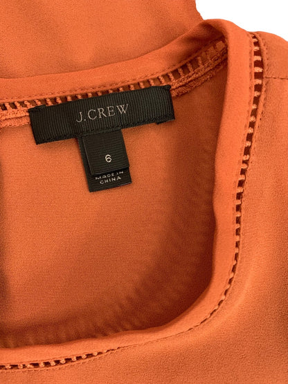 Size 6 J.Crew Womens Rust Orange Sleeveless Pullover Blouse J2563