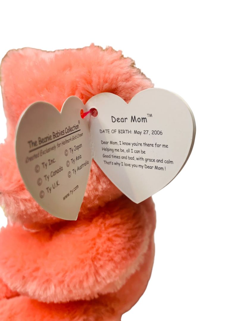 TY Beanie Babies Dear Mom Mothers Day 2005 Pink Plush Bear 8.5" Tags