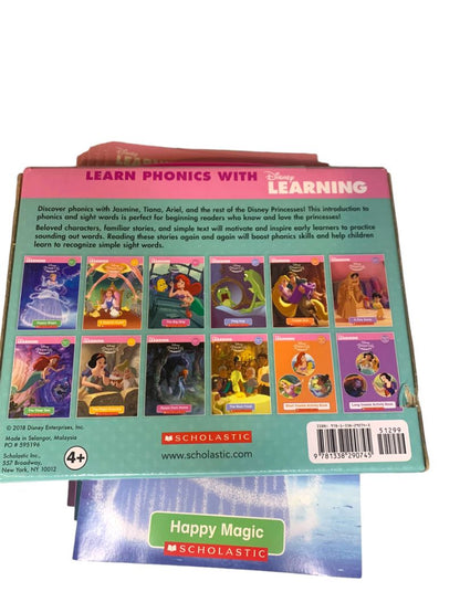 Scholastic Disney Princess Phonics Reading Program Box Set Of 12 Books K-1 Ages 4+