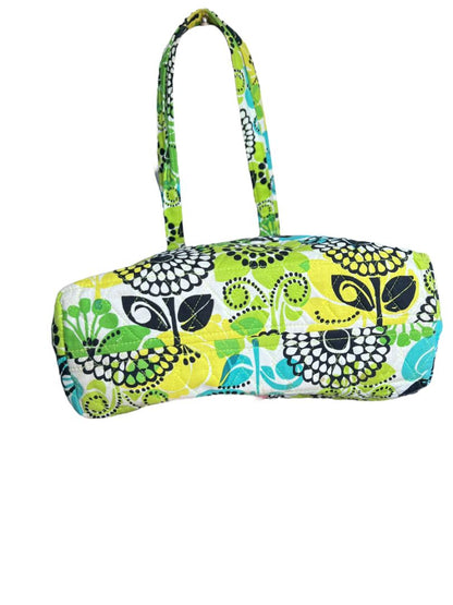 Vera Bradley Limes Up Green Large Floral Tote Bag Purse Toggle Closure