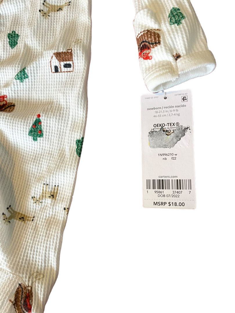 Newborn Carter's Christmas Footie Footed One Piece Christmas Outfit NWT