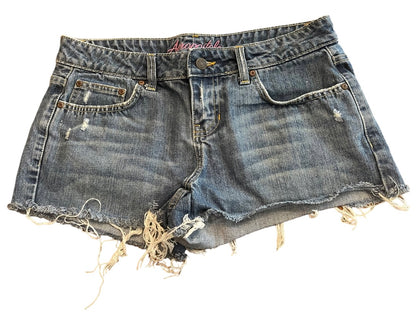 Size 5/6 Aeropostale Junior Womens Shorts Distressed Denim Jean Bootie Short Shorts