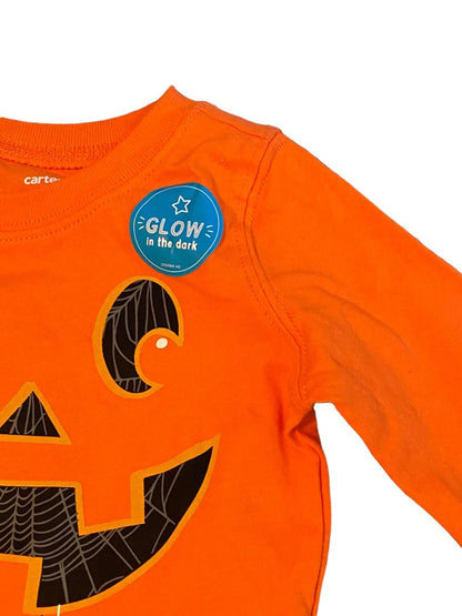 3M Carter's Gloe in the Dark Halloween Shirt Jack-o-lantern NWT