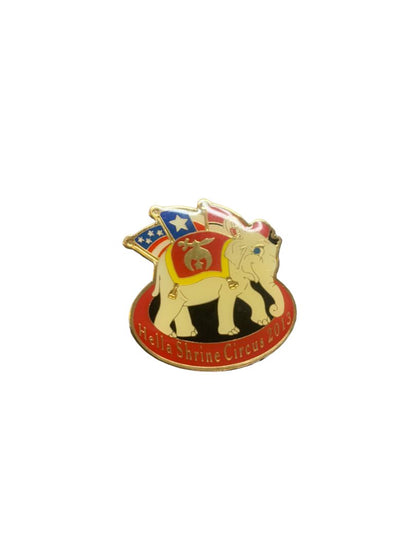 Lapel Pin Hella Shrine Circus 2013 Elephant Flags 1" Resin Metal New Shriners