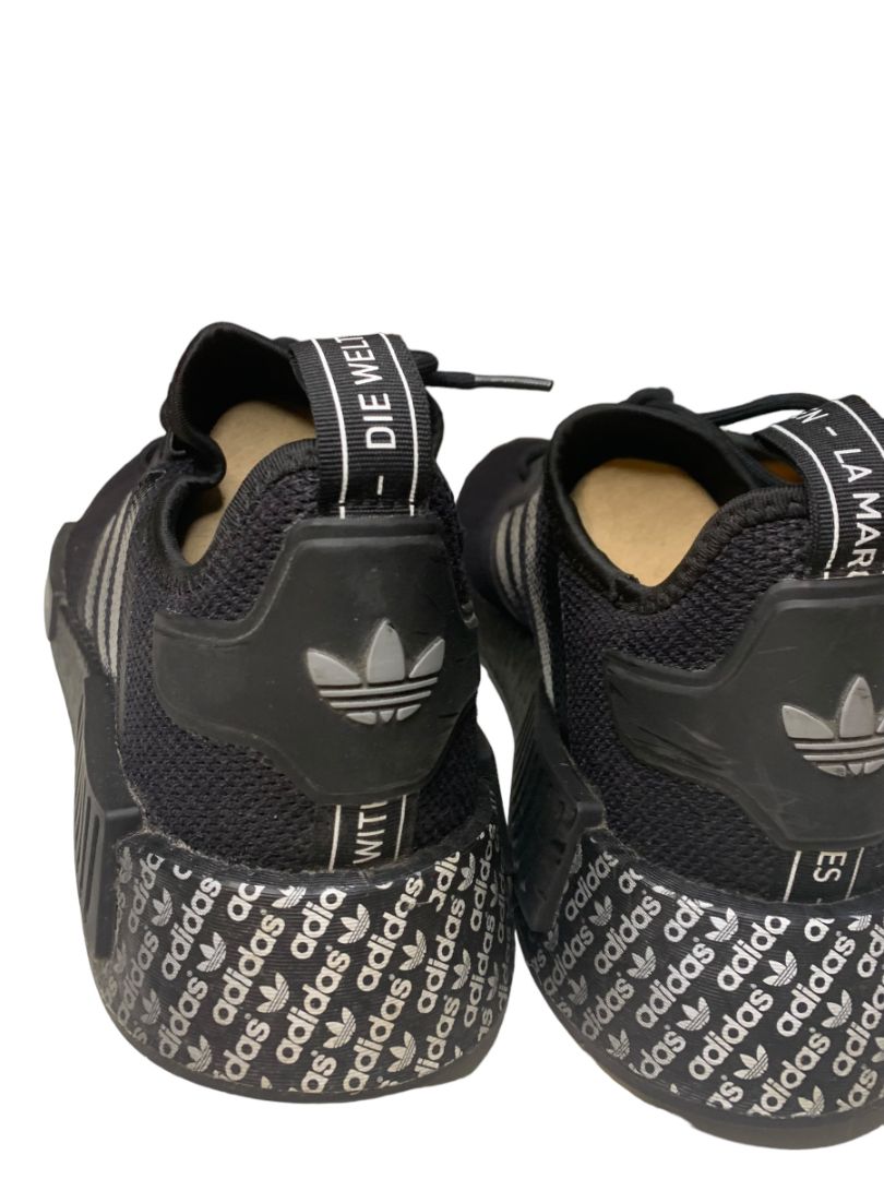 Size 10 Adidas Mens Black Cloth Knit Sneakers Trainers HP8978