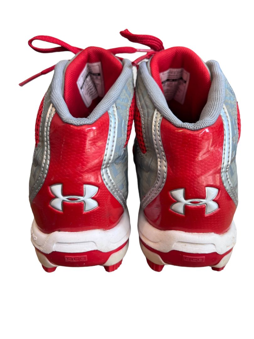 4 Youth Under Armour Baseball Cleats Red White