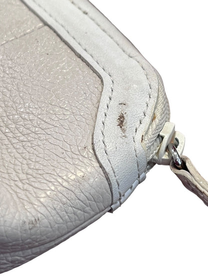 BRIGHTON Cream Pebbled Leather Coin Purse Zip Pouch