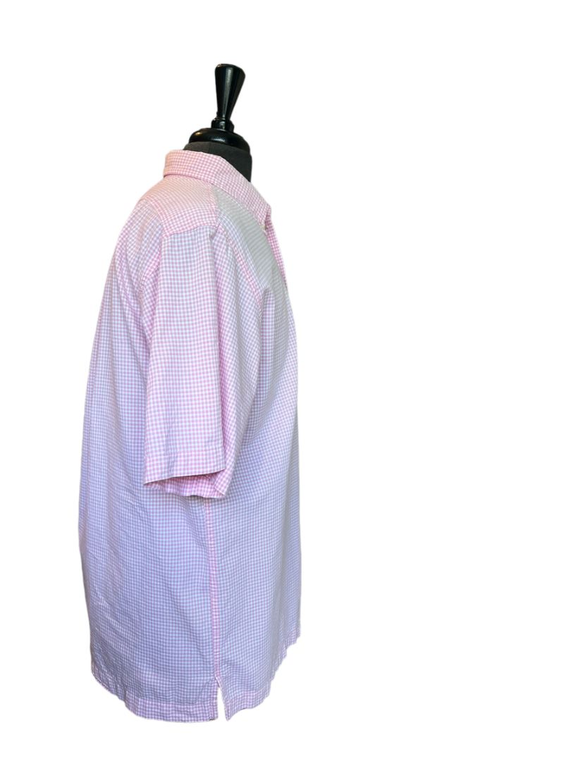 Size Medium Pink White Gingham Izod Jeans Button Down Shirt