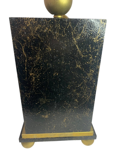 R.Stad Designs Black Gold Handmade Hinged Tabletop Cabinet Box for VHS Tapes 20"h x 10.5"w