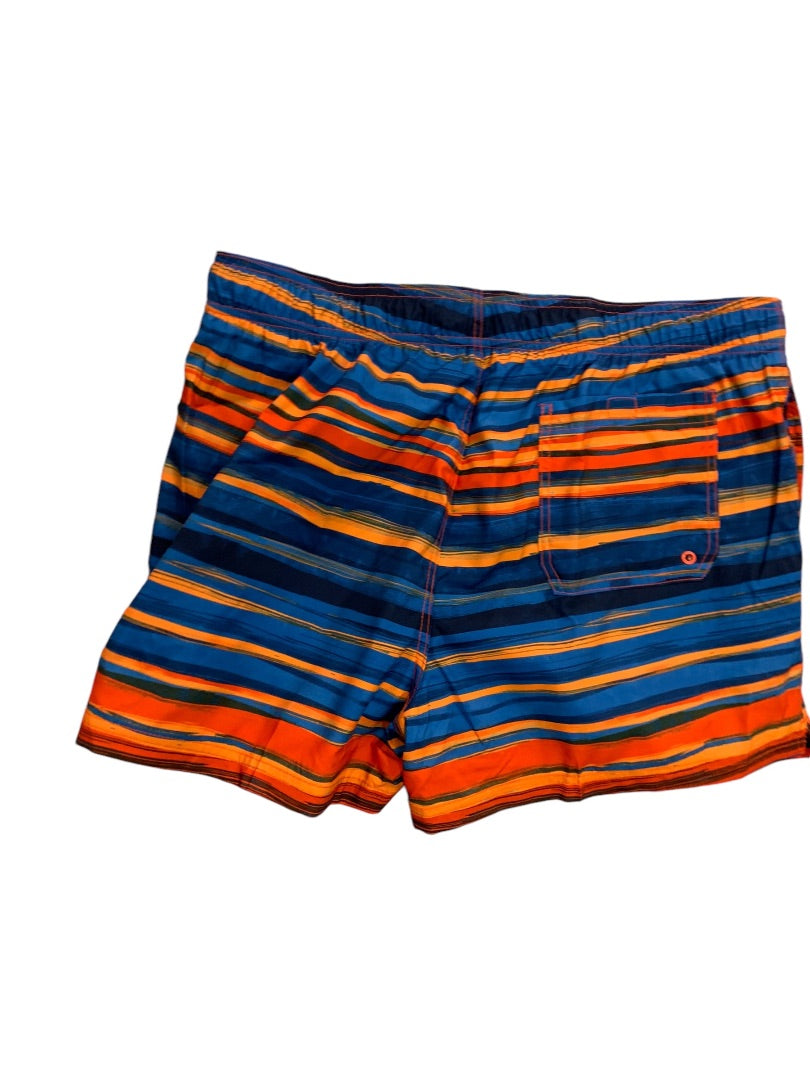 XXL Speedo Mens New Swim Trunks Orange China Blue Stripe Lined