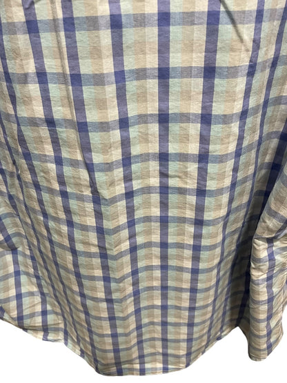 XXL Sun River Clothing Co. Short Sleeve Button Up Mens Shirt Plaid Blue