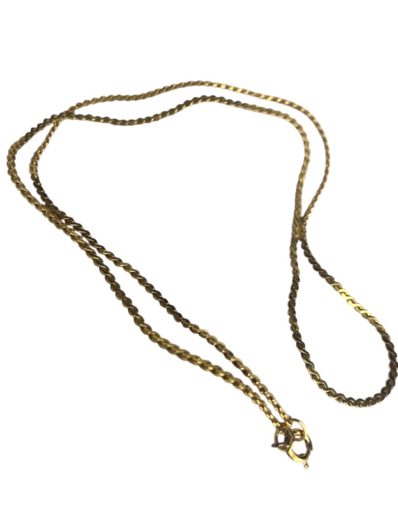 Goldtone Thin Chain Necklace 18 Inch Spring Clasp