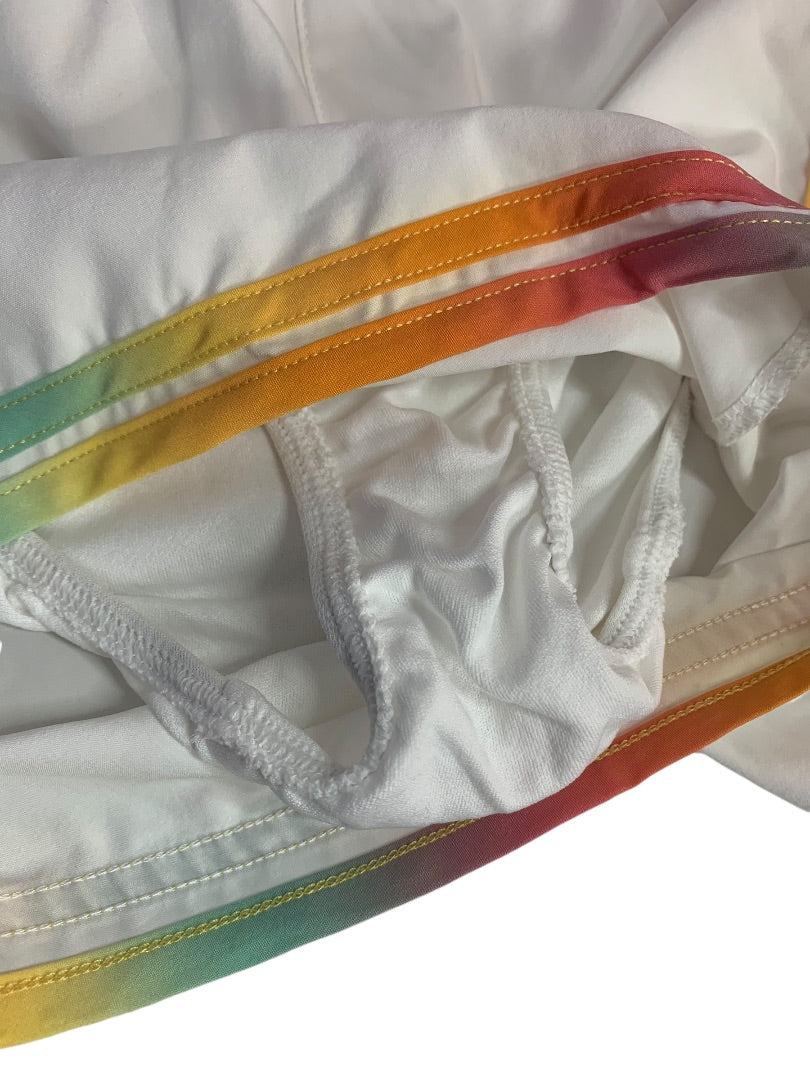 Medium Champion Womens New Running Varsity Shorts White Lined